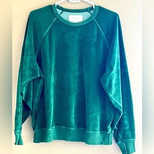 The Great emerald green velour sweatshirt